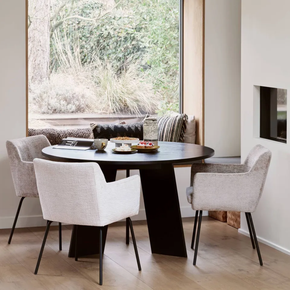 WOOOD Fries Eettafel - Eiken - Blacknight - 75x129x129, foto 2