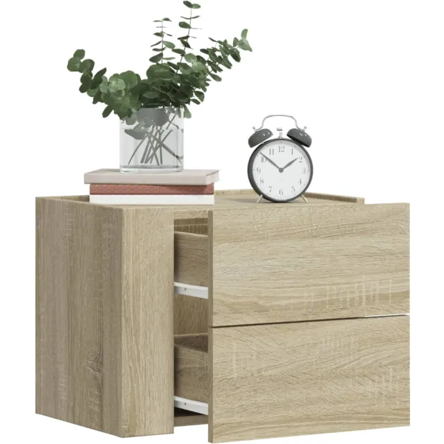 vidaXL Nachtkastjes 2 st wandgemonteerd 45x30x35 cm sonoma eikenkleur, foto 2