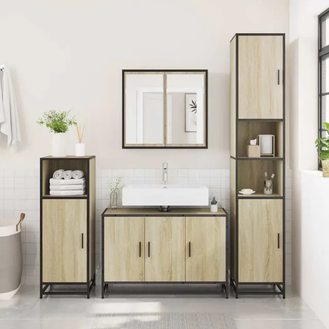 vidaXL Wastafelkast Sonoma eiken 90x33x60 cm bewerkt hout, foto 2