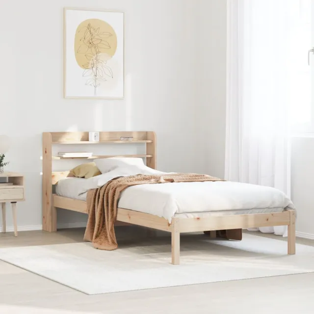 vidaXL Bedframe zonder matras massief grenenhout 90x190 cm bruin