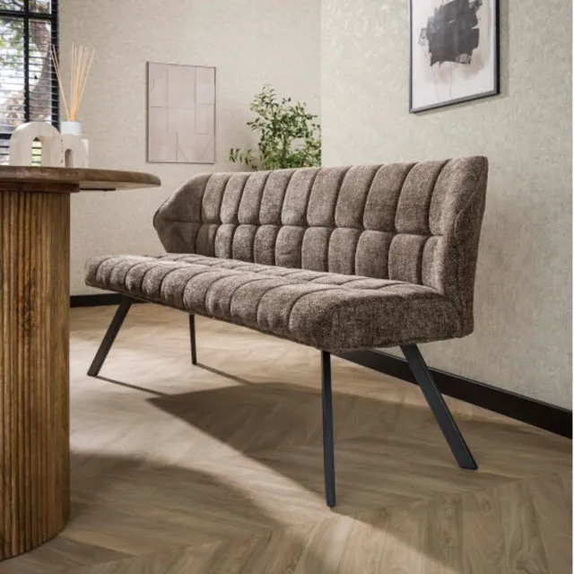 Meubelplaats Eetkamerbank Raster - Hoven taupe - 180x58x81 cm