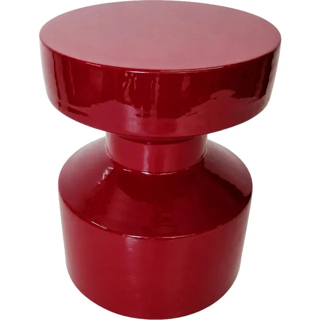 Goossens Bijzettafel Olivia - 30 x 38 x 30 - metaal - rood emaille rood