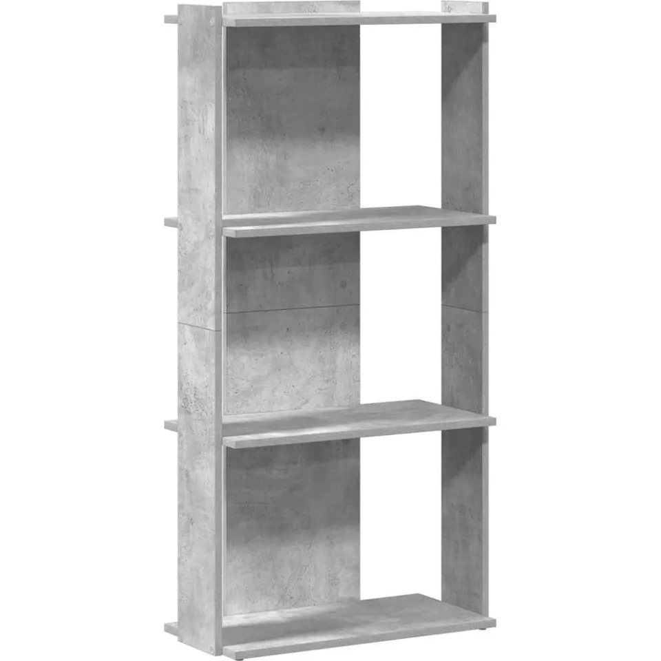 vidaXL Boekenkast 3-laags 60x30x120 cm bewerkt hout betongrijs grijs, foto 3