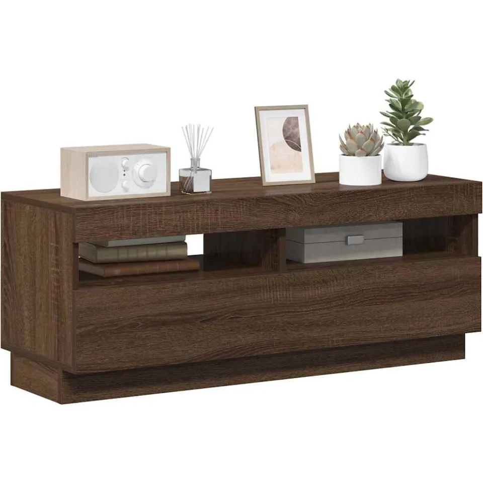 vidaXL Tv-meubel met LED-verlichting 100x35x40 cm bruin eikenkleur, foto 4