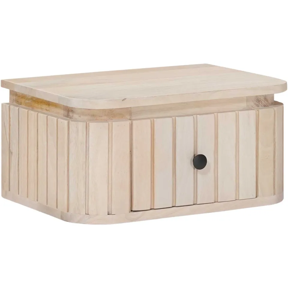 vidaXL Handgemaakt nachtkastje Wit 40 x 30 x 20 cm Massief Mango Hout, foto 3