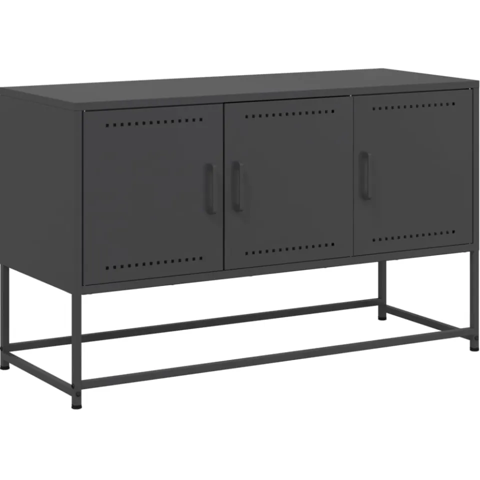 vidaXL Tv-meubel 100,5x39x60,5 cm staal zwart