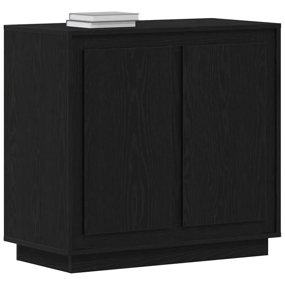 vidaXL Dressoir Zwart Eiken 80 x 40 x 75 cm Bewerkt hout