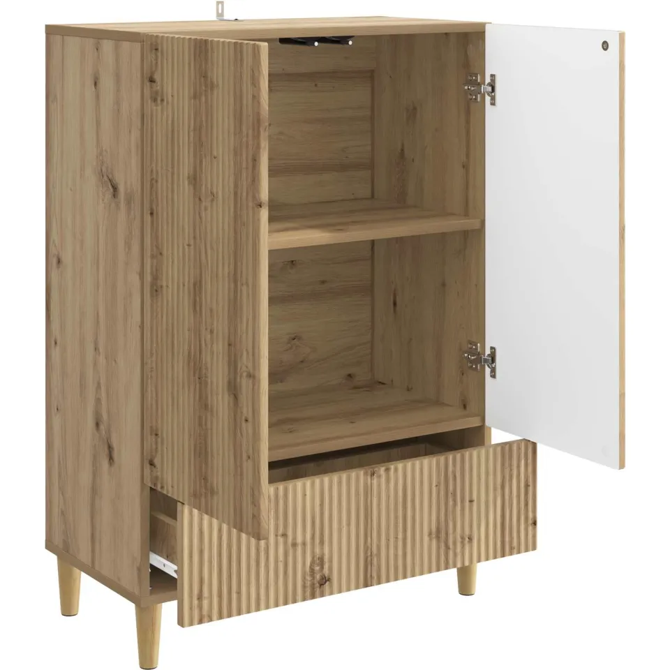 vidaXL Dressoir Artisanaal eiken 66 x 34,5 x 95 cm Bewerkt hout, foto 4