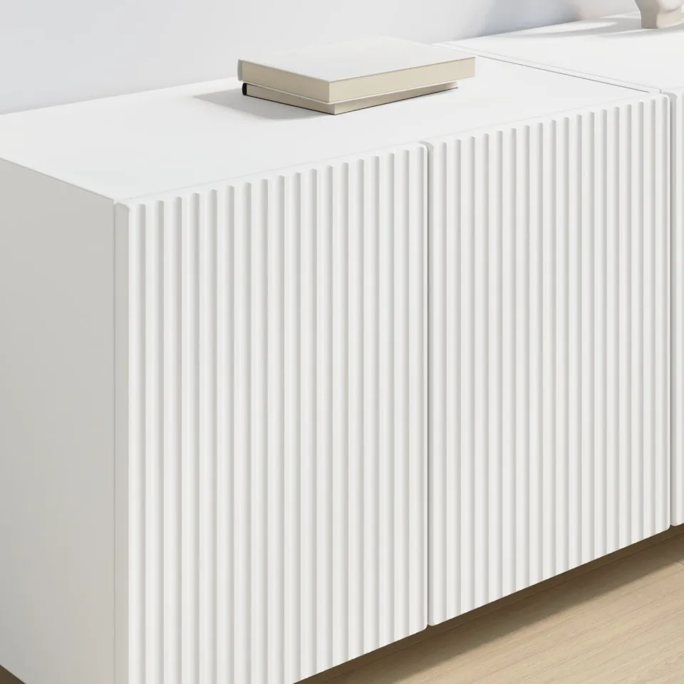 vidaXL TV-wandkast 2 st Wit Bewerkt hout, foto 4