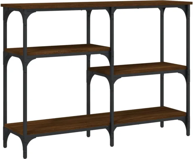 vidaXL Wandtafel - 102x29x75 - cm - bewerkt - hout - bruin - eikenkleur bruineiken