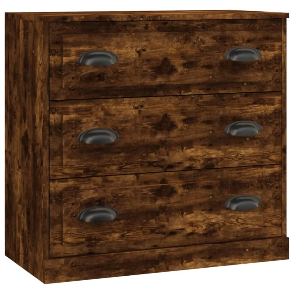 vidaXL Dressoir 70x35,5x67,5 cm bewerkt hout gerookt eikenkleurig Bruin