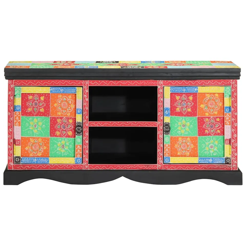 vidaXL TV-kast 100 x 35 x 50 cm Multikleur Massief Mango Hout meerkleurig, foto 2