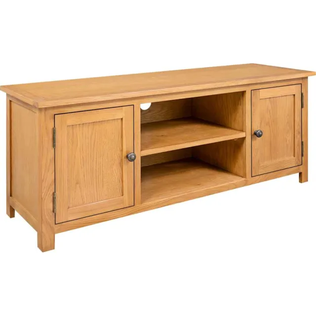 vidaXL Tv-meubel 110x35x44 cm massief eikenhout Bruin