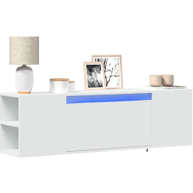 vidaXL Tv-wandmeubel met LED-verlichting 135x31x39,5 cm wit