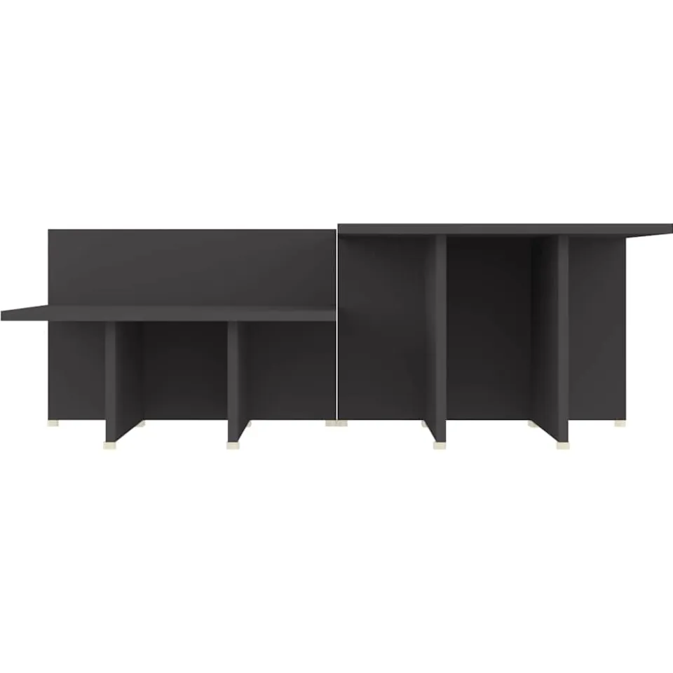 vidaXL Salontafels 2 st 111,5x50x33 cm bewerkt hout grijs, foto 4