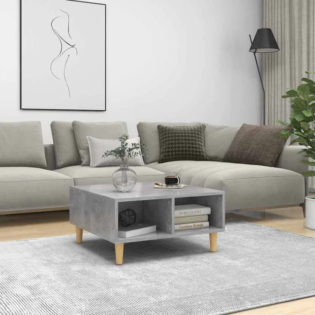 vidaXL Salontafel 60x60x30 cm bewerkt hout betongrijs grijs, foto 2