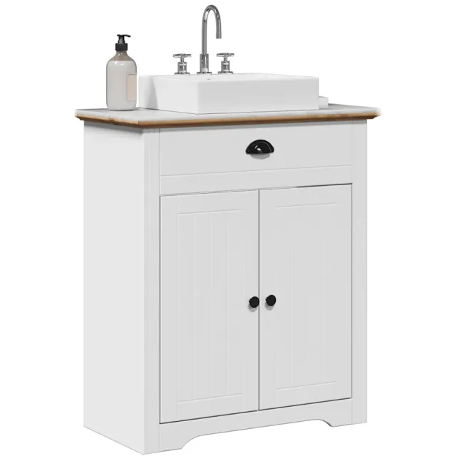 vidaXL Wastafelkast BODO 70x35x80 cm wit en bruin