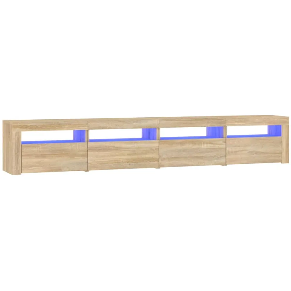 vidaXL Tv-meubel met LED-verlichting 240x35x40 cm sonoma eikenkleurig Bruin