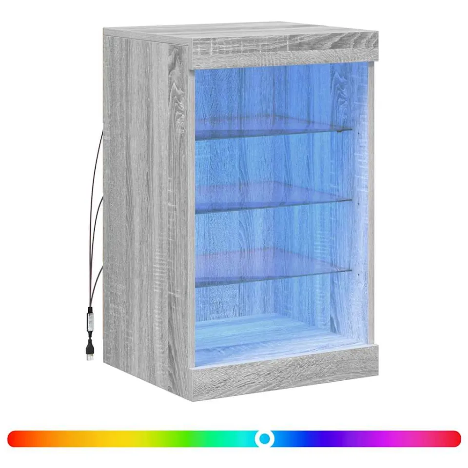 vidaXL Dressoir met LED-verlichting 41x37x67 cm grijs sonoma eiken, foto 4