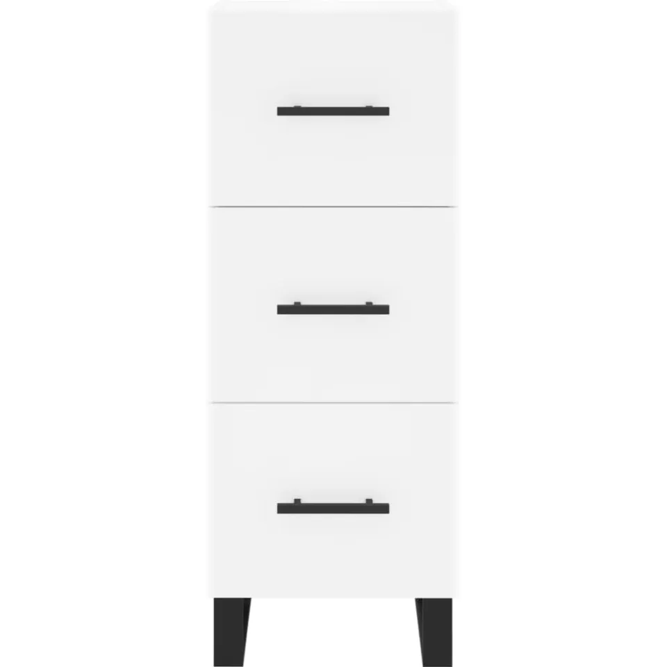 vidaXL Dressoir 34,5x34x90 cm bewerkt hout wit, foto 4