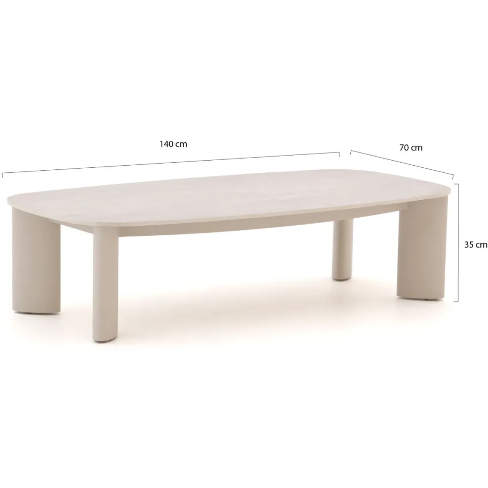 Bellagio tuinmeubelen Bellagio Battuello lounge tuintafel 140x70x35cm taupe, foto 2