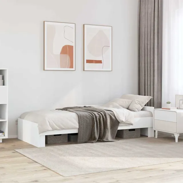 vidaXL Bedframe bewerkt hout wit 90x190 cm