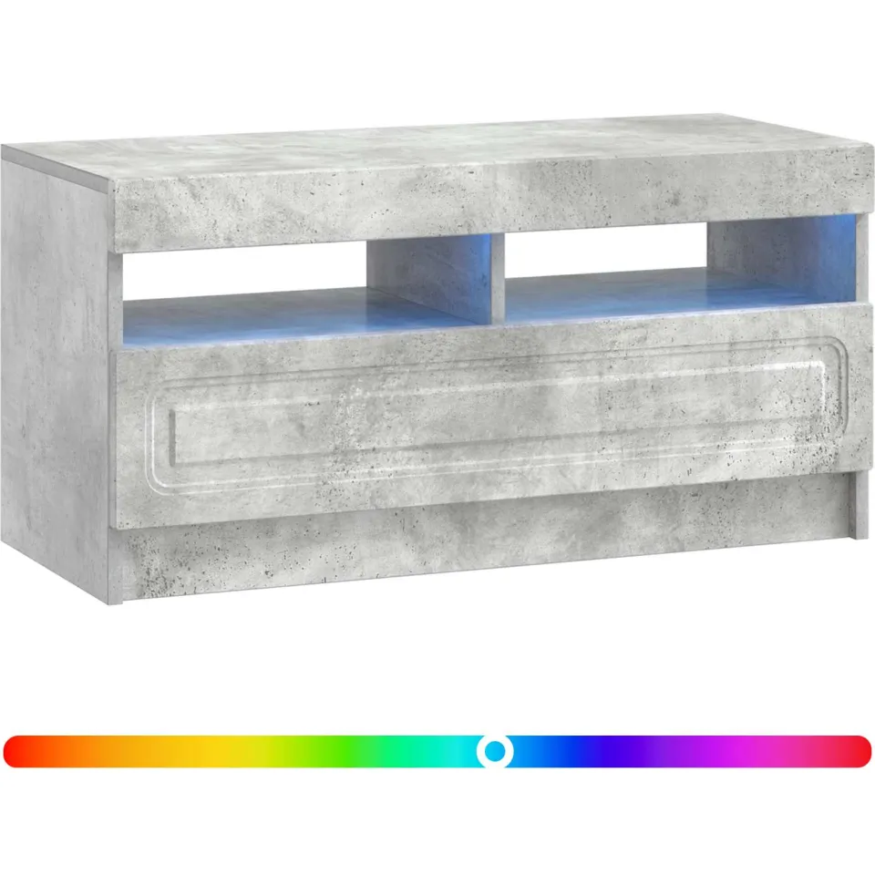 vidaXL LED tv-meubel Betongrijs Bewerkt hout