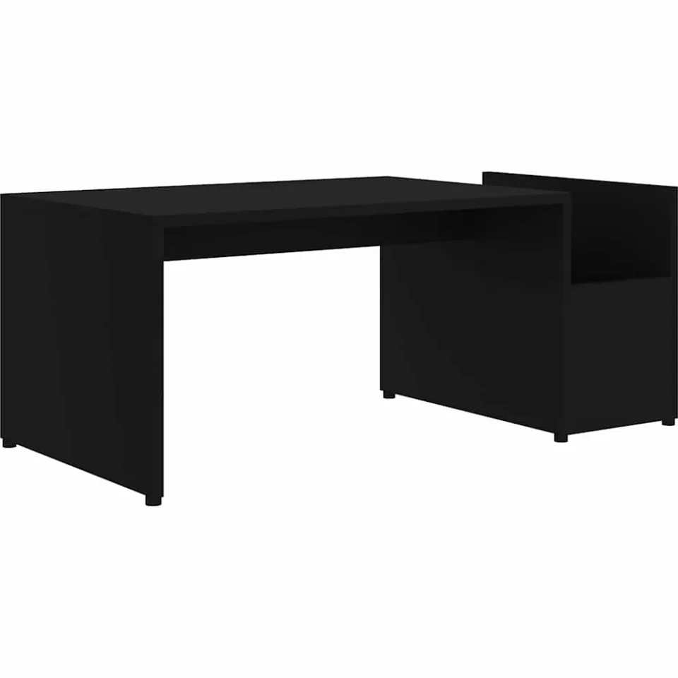 vidaXL Salontafel 90x45x35 cm bewerkt hout zwart, foto 3