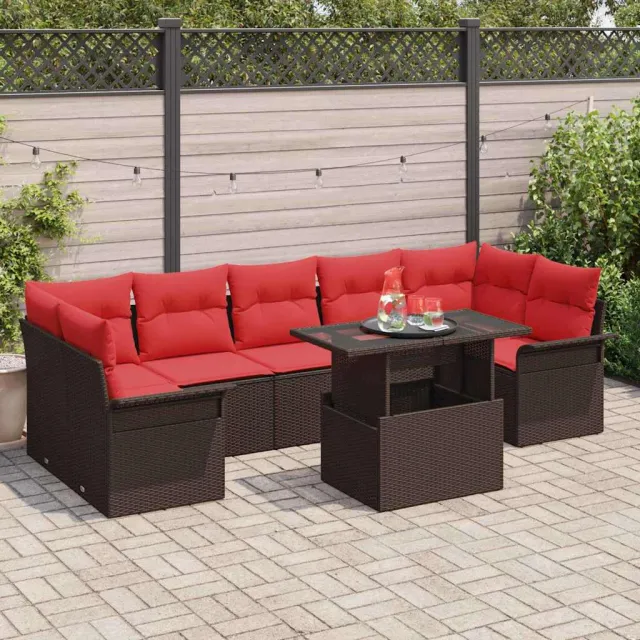 vidaXL Tuin Sofa Set 8 st Bruin poly rattan, foto 2