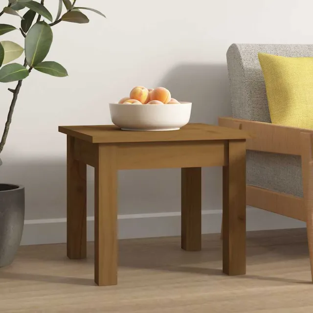 vidaXL Salontafel 35x35x30 cm massief grenenhout honingbruin bruin, foto 2