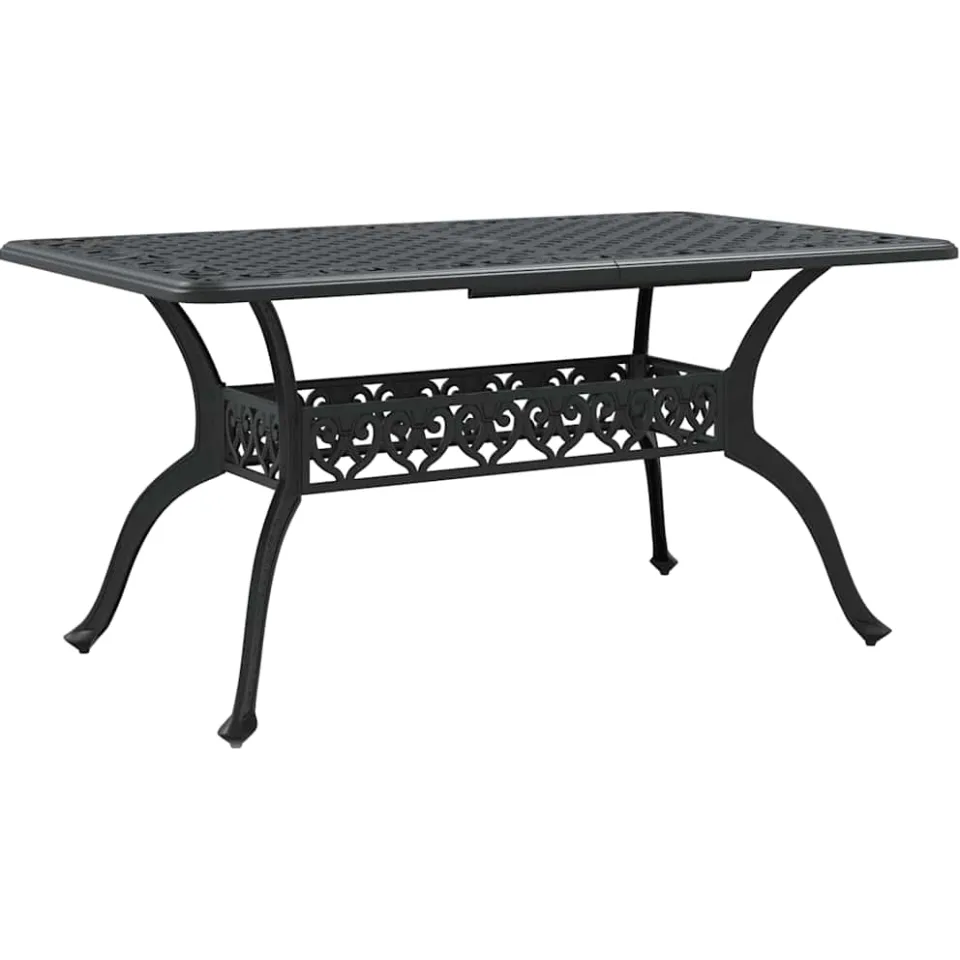 vidaXL Tuintafel 150x90x72 cm gietaluminium zwart, foto 3