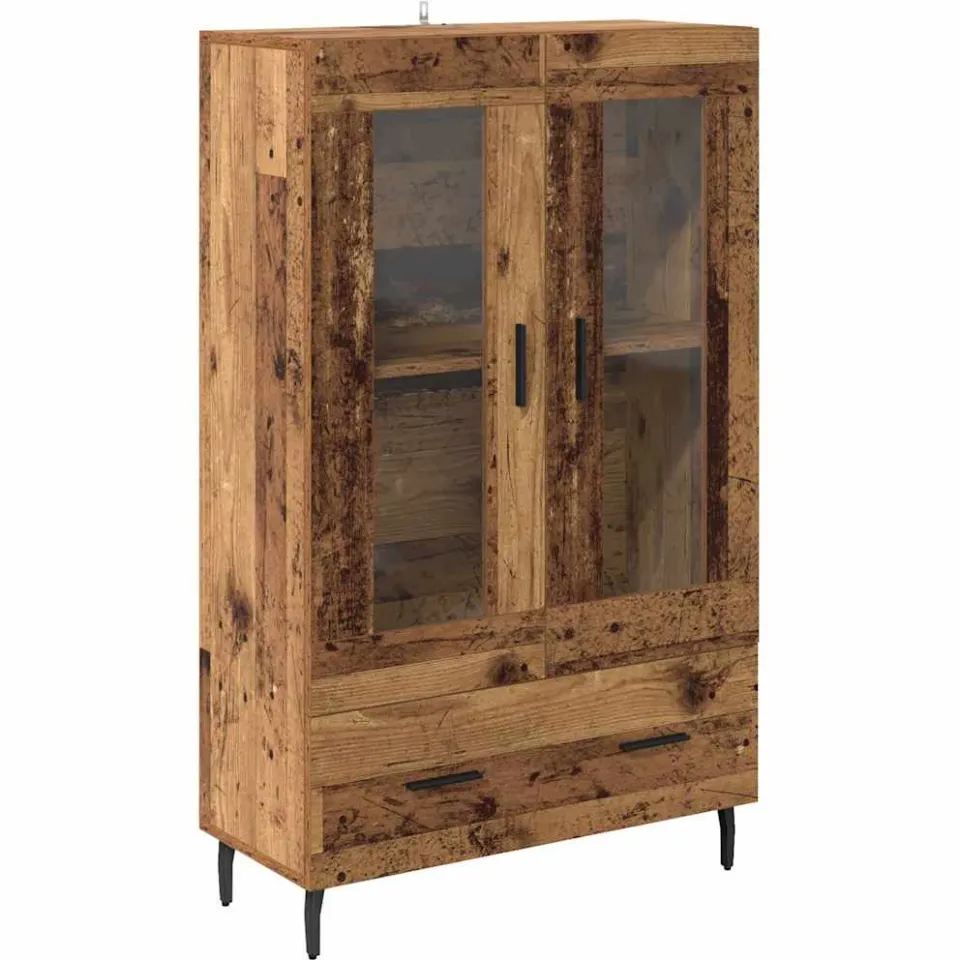 vidaXL Highboard Oud Hout 69,5 x 31 x 115 cm Bewerkt hout bruin, foto 3
