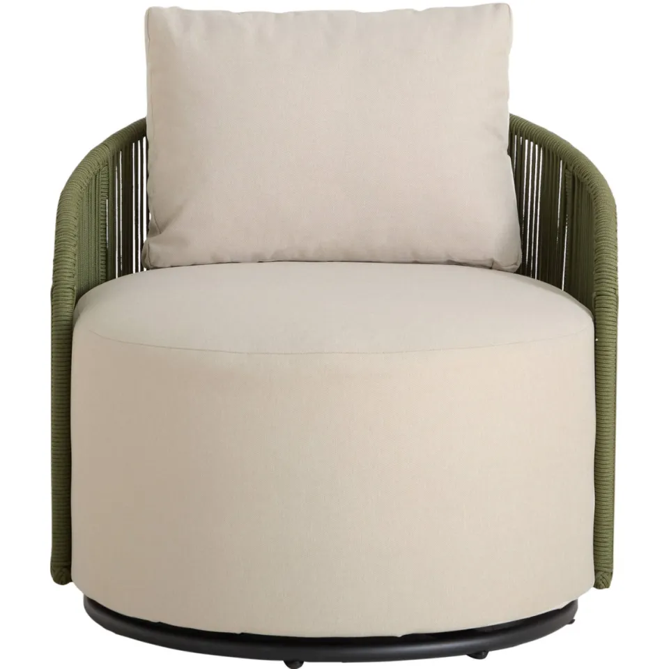 NOUS Garden draai fauteuil Valdi beige/ groen