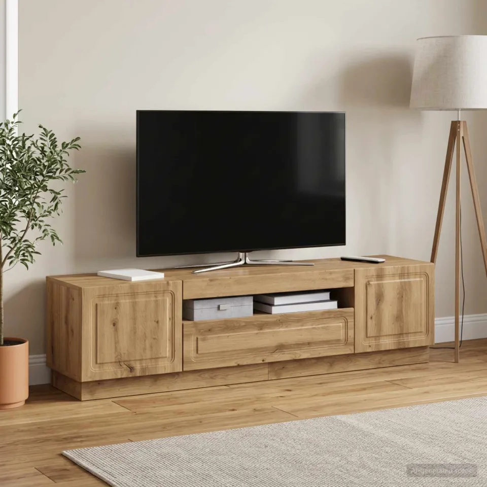 vidaXL LED tv-meubel Artisanaal eiken Bewerkt hout, foto 4