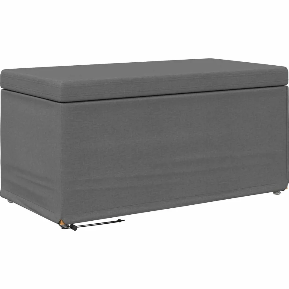 vidaXL Kruk Donkergrijs 81 x 41 x 40 cm Stof en Geëngineerd Hout