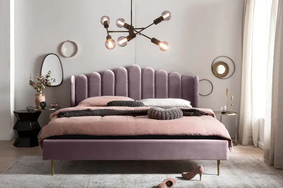 Bed Kendall roze fluweel, foto 5