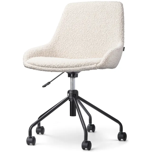 Nolon Nout-Isa bureaustoel bouclé beige - zwart onderstel