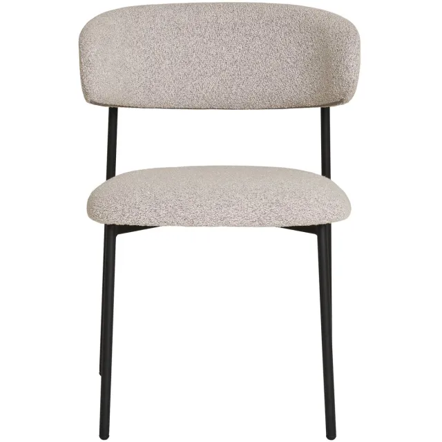House Nordic Eetkamerstoel Mira - Bouclé - Metaal - Zand - Set van 2