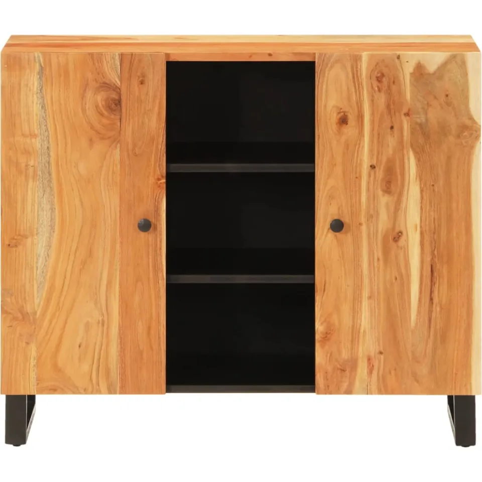 vidaXL Dressoir met 2 deuren 90x33x75 cm massief acaciahout Bruin