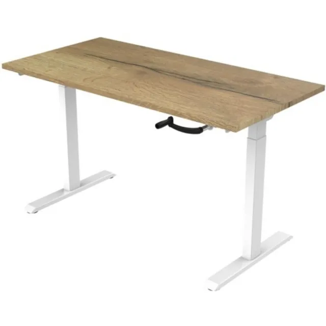 Game Hero Office Hero® Cosmic Slinger- Zit sta bureau in hoogte verstelbaar wit frame - Game bureau - Computertafel - Werktafel - 120x80 - Natuur eik