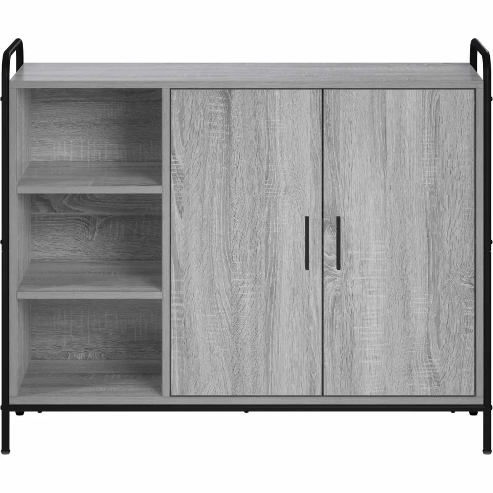 vidaXL Dressoir Grijs Sonoma 97 x 33 x 81 cm Bewerkt hout, foto 4