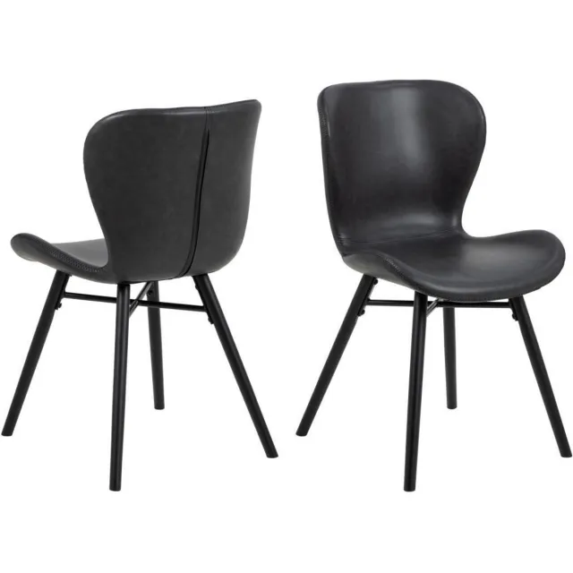 Giga Living Eetkamerstoel Zaria -A1 leather look Zwart - Giga Living - Set van 2
