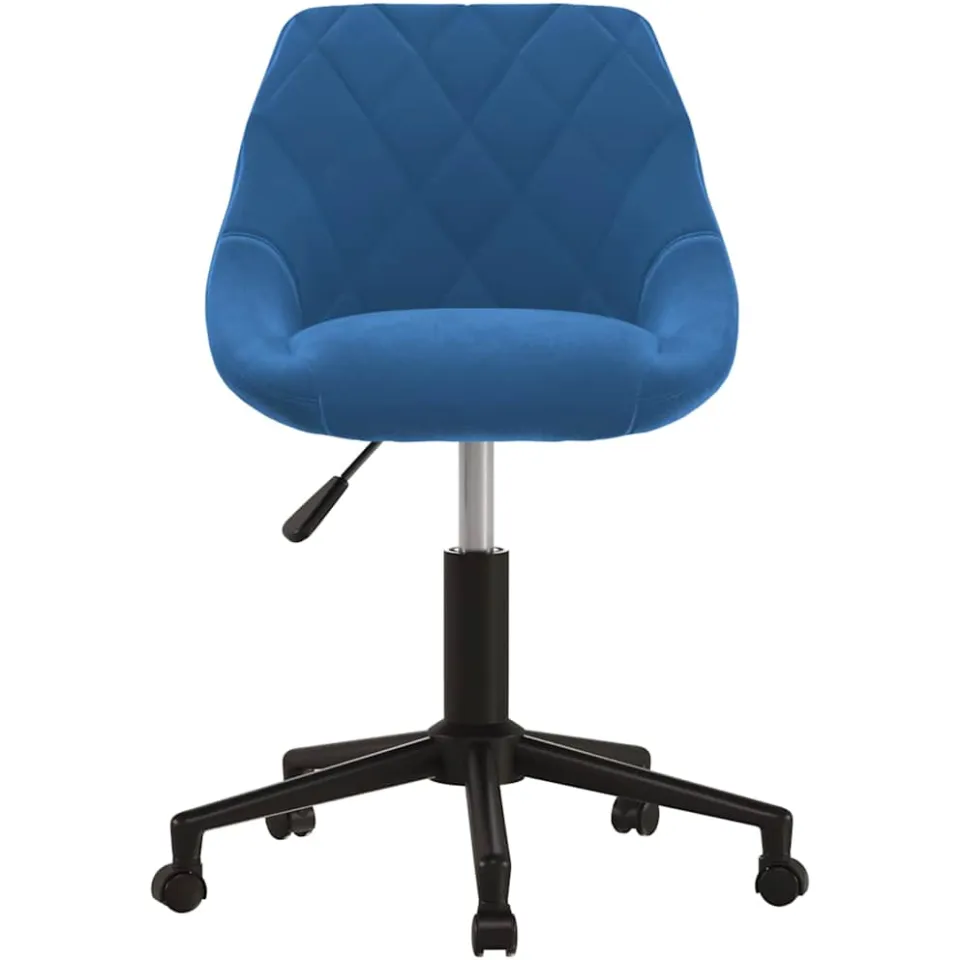 vidaXL Eetkamerstoel draaibaar fluweel blauw, foto 2
