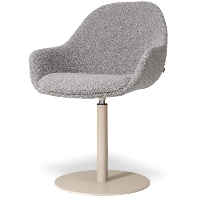 Nolon Niva-Mae draaibare tulp eetkamerstoel bouclé taupe - beige onderstel, foto 2