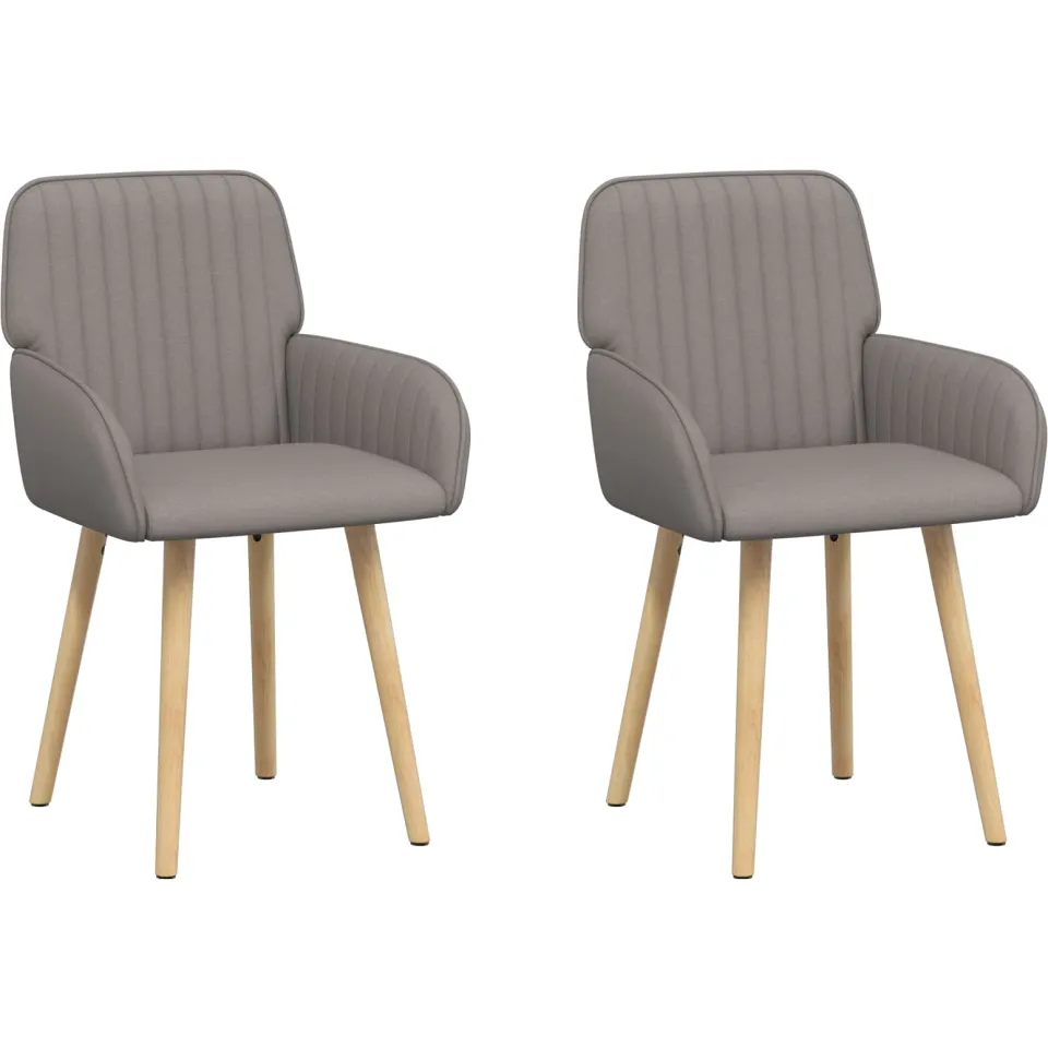 vidaXL Eettafelstoelen 2 st Stof Taupe 56,5 x 50 x 87,5 cm, foto 3