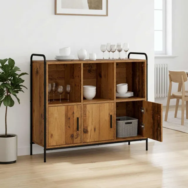 vidaXL Dressoir Oud hout 97 x 33 x 81 cm Bewerkt hout Bruin