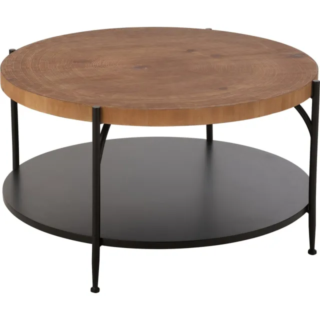 J-Line salontafel Voni - mdf/ijzer - zwart/naturel