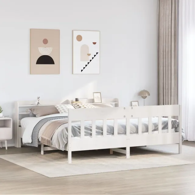 vidaXL Bedframe zonder matras massief grenenhout wit 200x200 cm