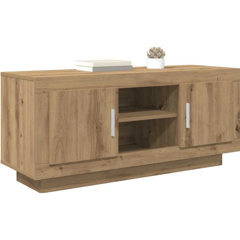 vidaXL TV-kast 102 x 35 x 45 cm Artisan Eiken Bewerkt hout Bruin