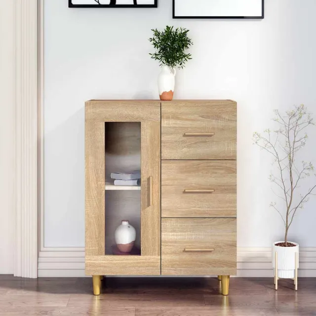 vidaXL Dressoir 69,5x34x90 cm bewerkt hout sonoma eikenkleurig, foto 2